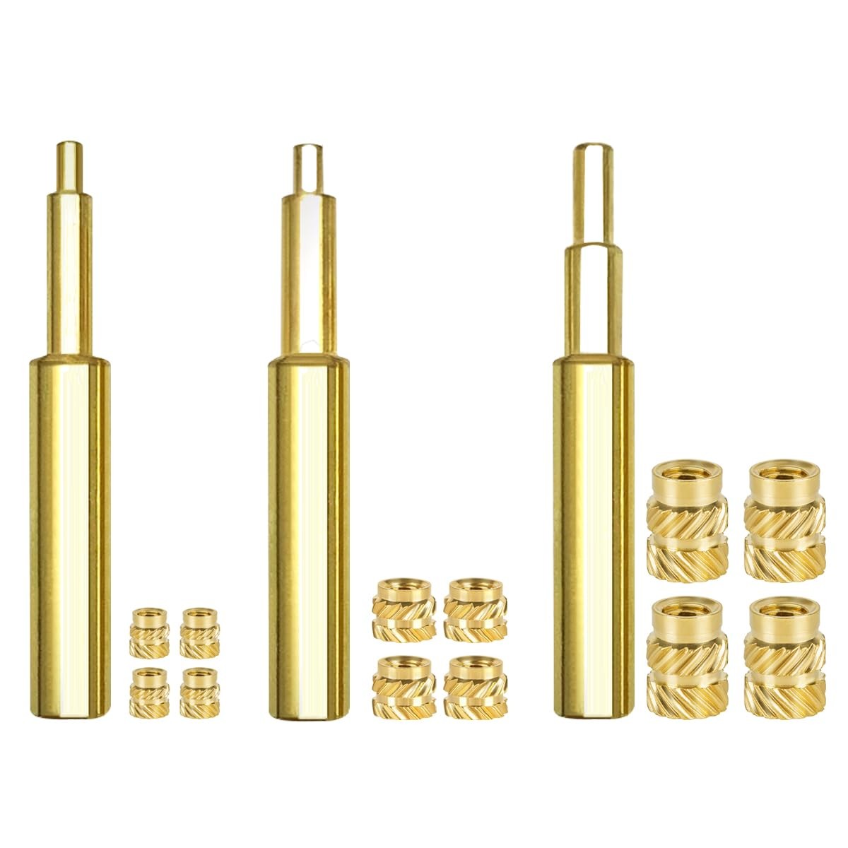 M2.5 M3 M4 Brass Threaded Inserts Bolt Set with Bolt for 3D Printed Plastic Part
