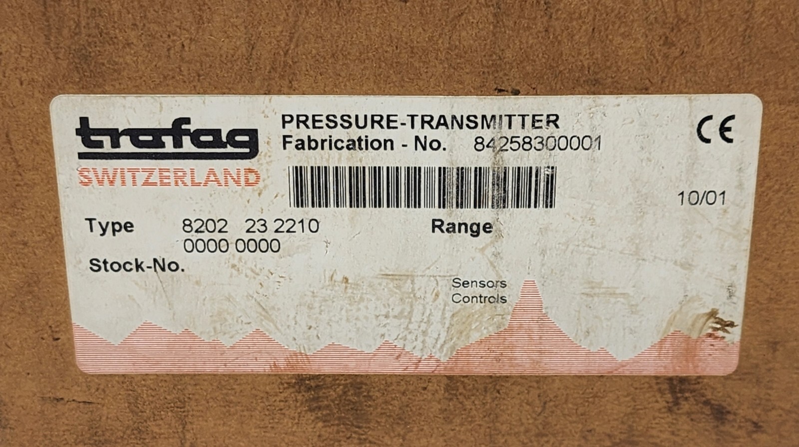 TRAFAG 8202.23.2210 PRESSURE TRANSMITTER -1 to 2 BAR 4-20mA 12-34VDC
