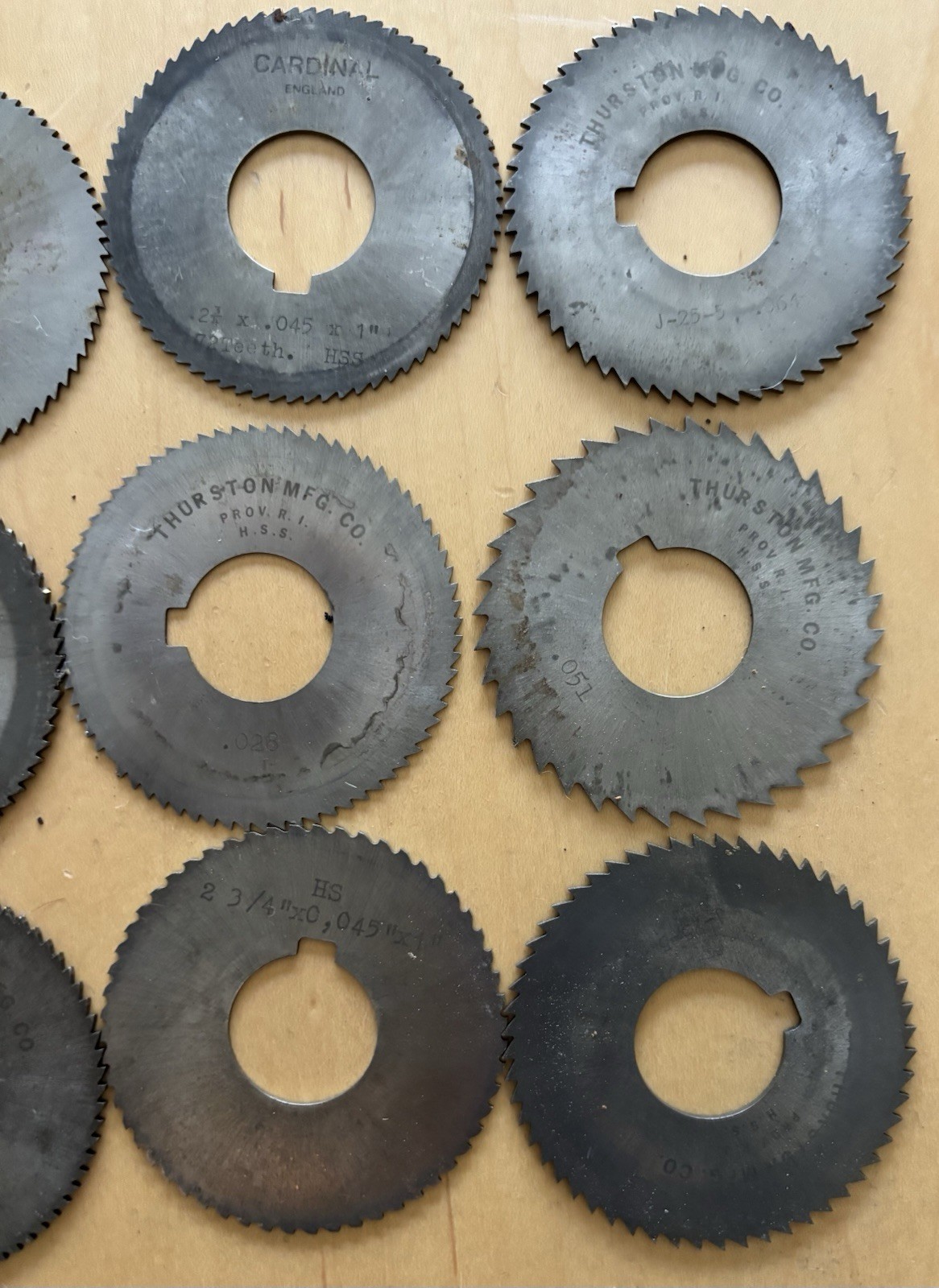 HSS Slitting Saw Blade Lot 12 Cardinal England Thurston Mfg USA Machinist Tools