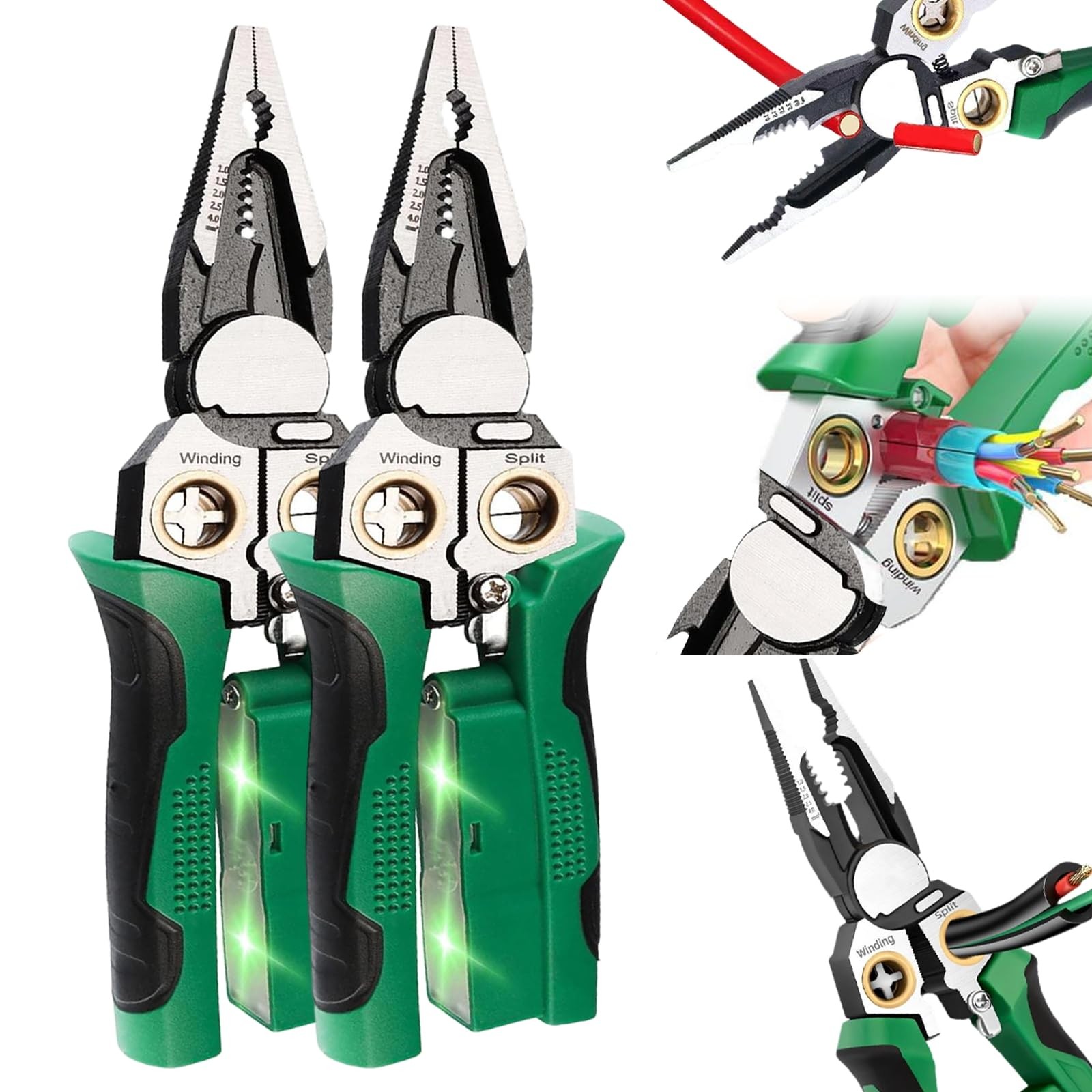 2026 New 8 in 1 Wire Stripper with Voltage Tester, 2 PCS Multifunctional Heav…