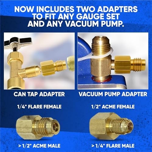 R134A AC Adapter Fitting Kit Self Sealing Single Puncture Can Tap Valve Core