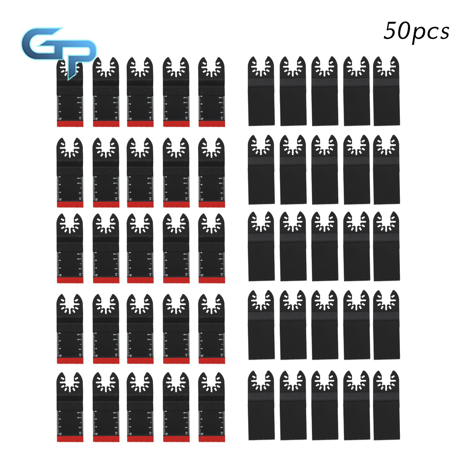 50 PCS Bi-Metal Multi Tool Blades 34MM Oscillating Saw Blades for Wood Plastic