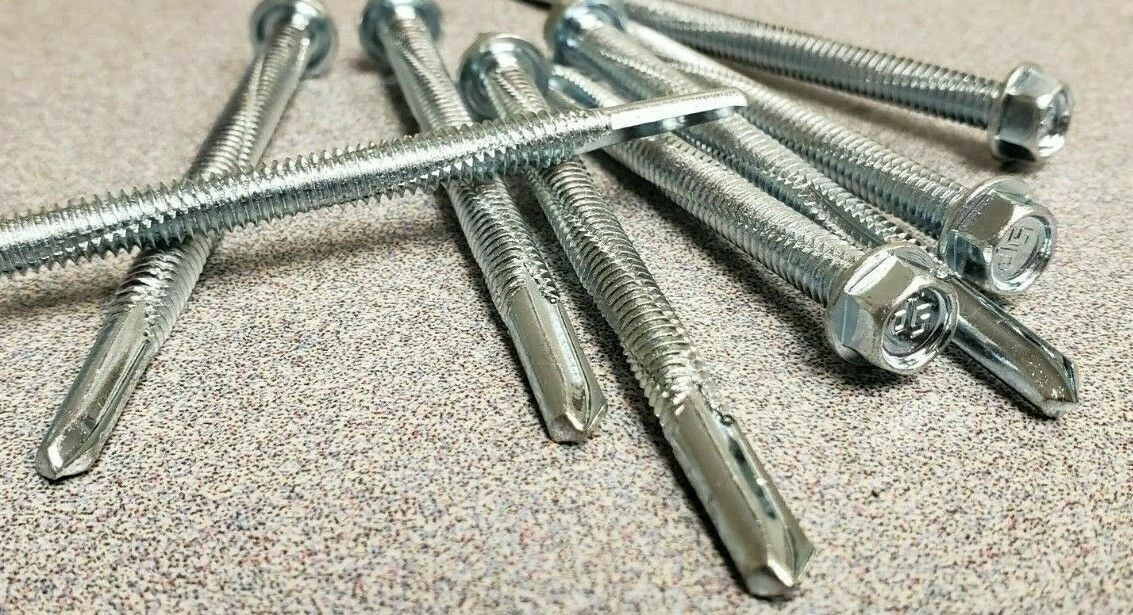 12-24 X 1-1/2 Unslotted Indented Hex Washer Head Tek Screw #5 Point