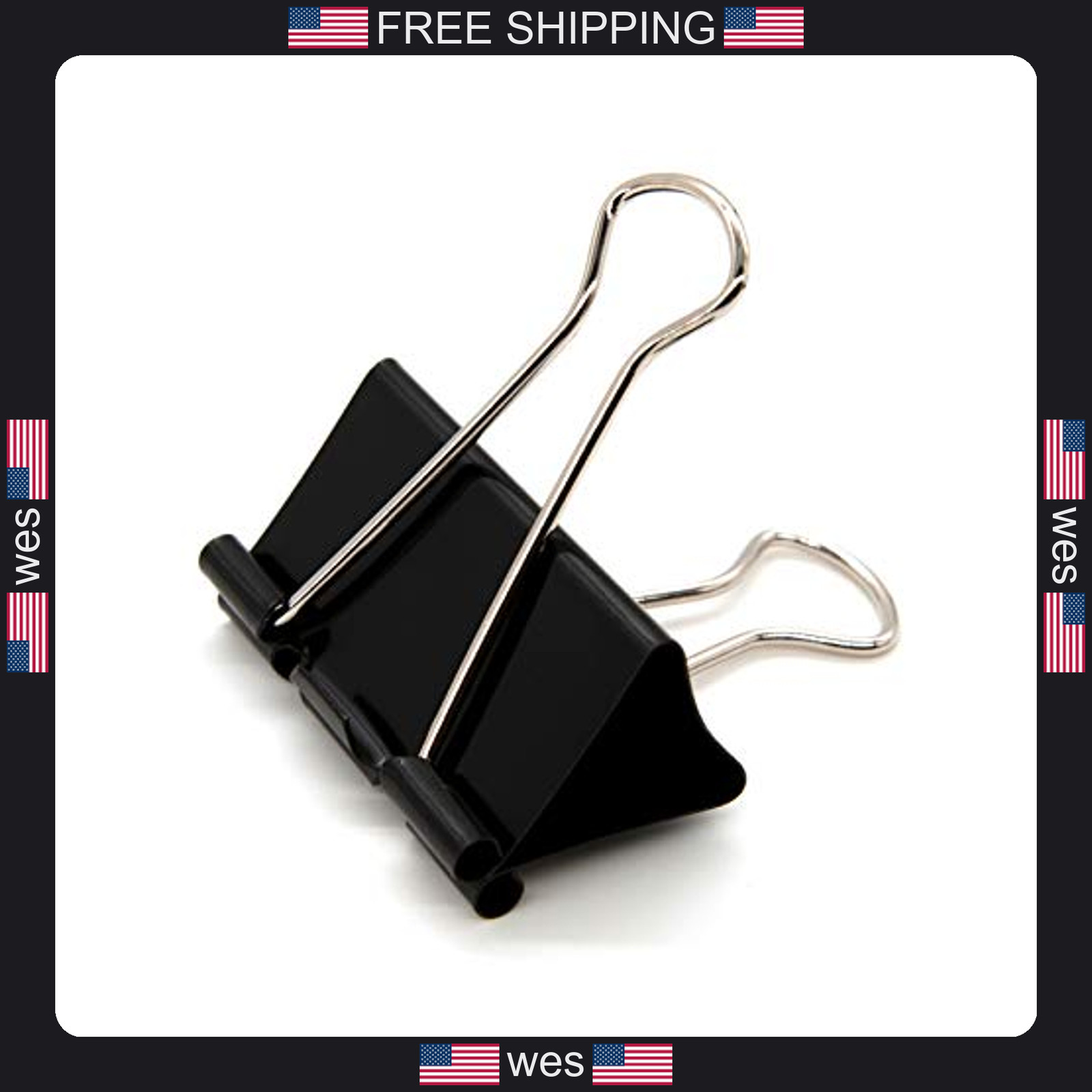 Dstelin large binder clips 1.6 inch 24 pack office paper clamps black