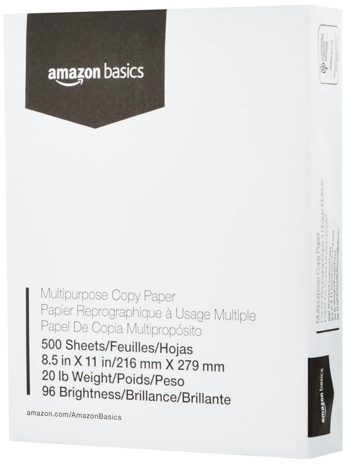 Amazon Basics Multipurpose Copy Printer Paper, 8.5 x 500 Sheets (20lb), White