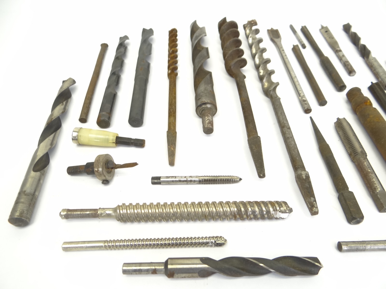 Mixed Lot of Steel & Iron Auger Drill Bits Hand Tool Parts USA Red Devil Stanley