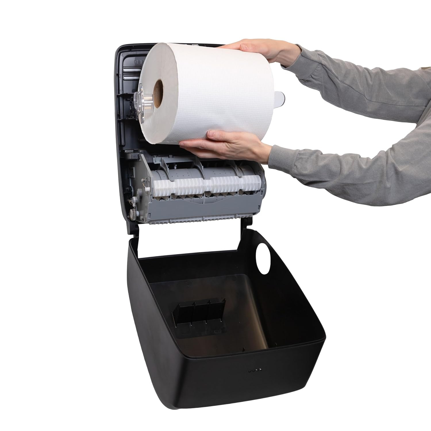 Timeless Hands-Free Mechanical Paper Towel Dispenser, Black