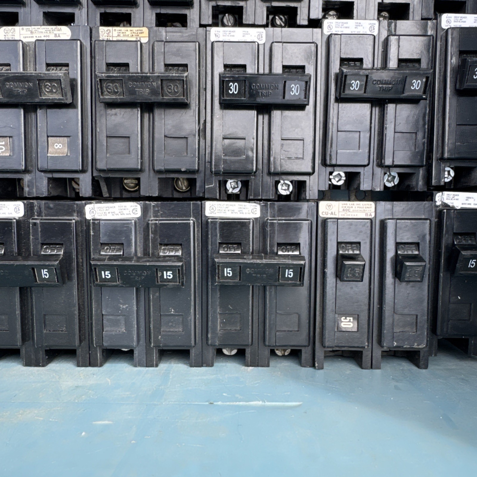 Lot of 27 Eaton Westinghouse Cutler Hammer 2P Circuit Breaker 15A 25A 30A 40A 50