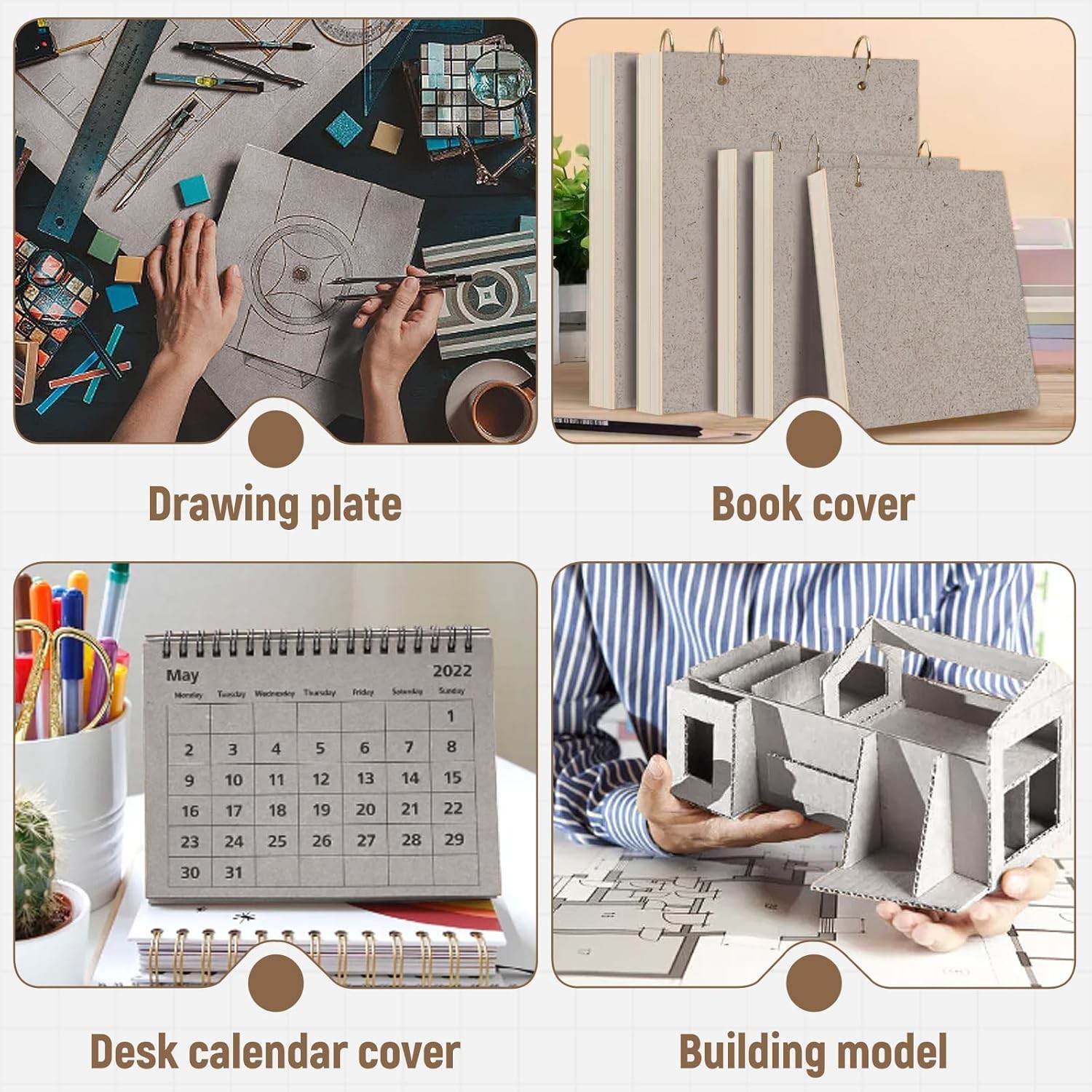 20 Pcs Book Board, Binder Board, Cover Board, Heavy Duty Chipboard for Book