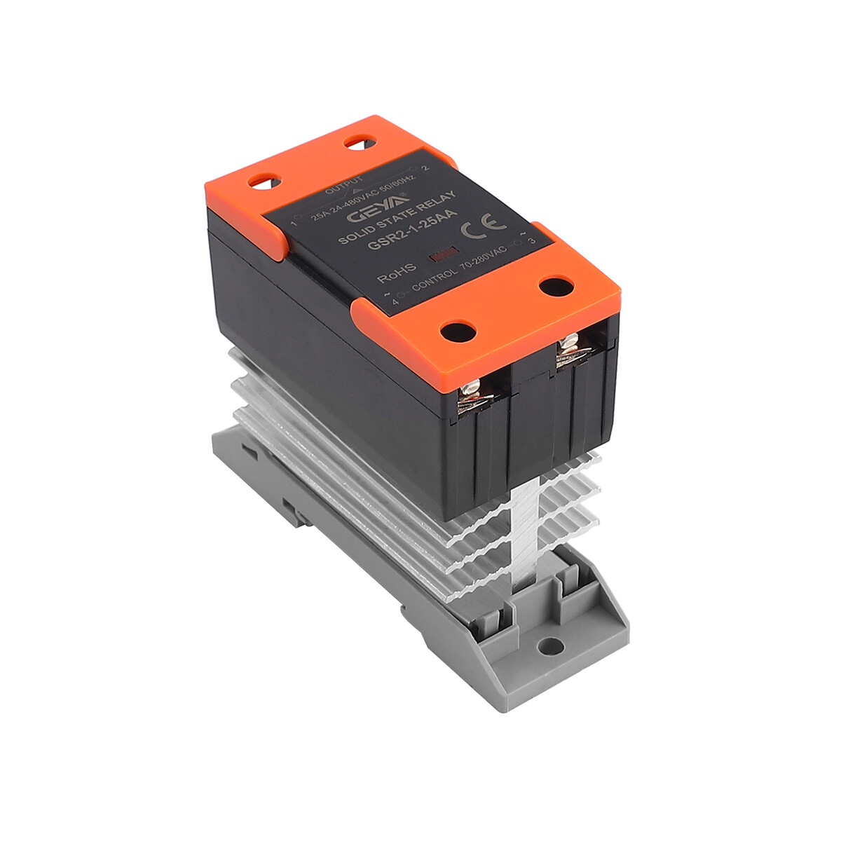 GEYA Solid State Relay 10/25/40/60/80/100/120AA 70-280VAC to 24-480AC &Heat Sink