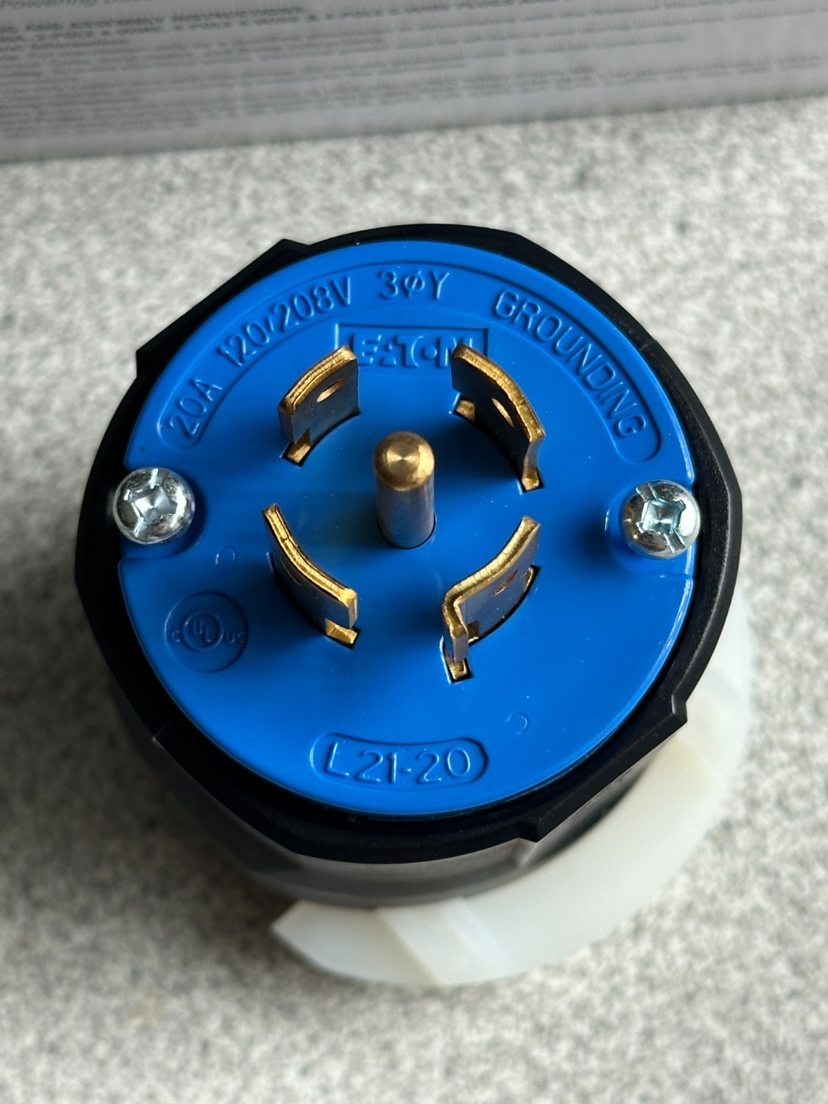 NEW Eaton AHCL2120P Blue Locking Plug NEMA L21-20P 20A 3Ph 120/208V 4 Pole 5Wire