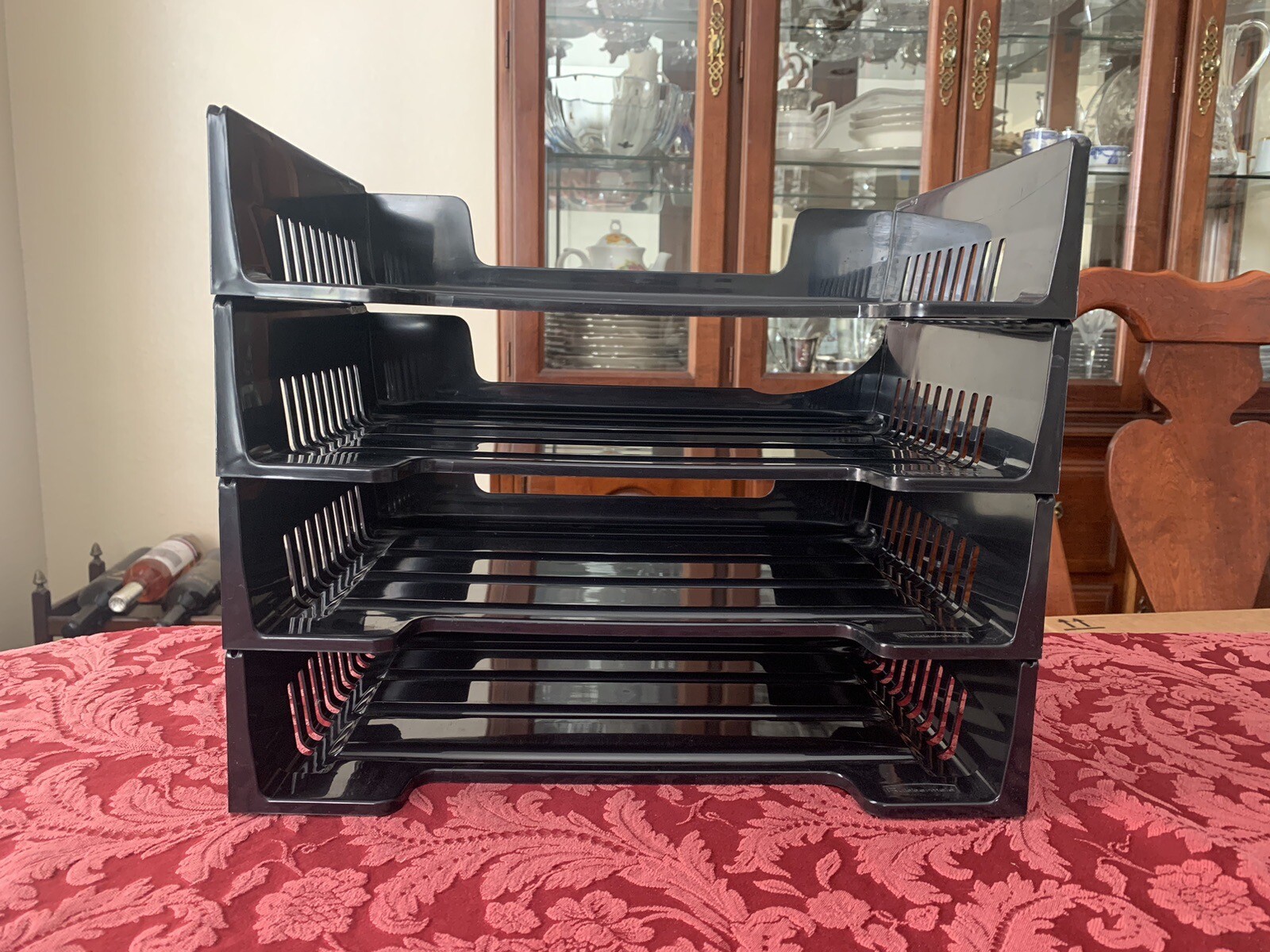 4 Stackable Letter Paper Trays, Desk File Organizer Rubbermaid – 4 trays, used