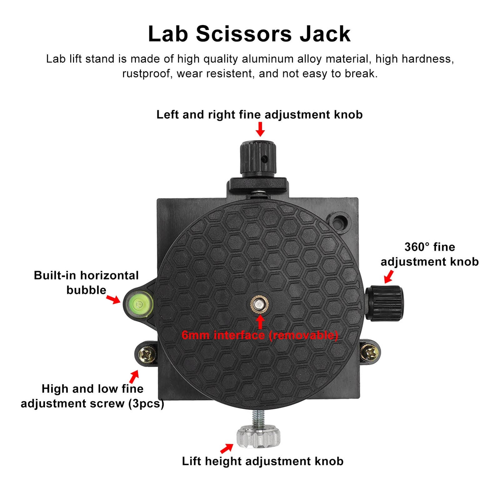 Fdit Lab Jack, Aluminum Alloy Jack Scissor Stand Lift default, Defult