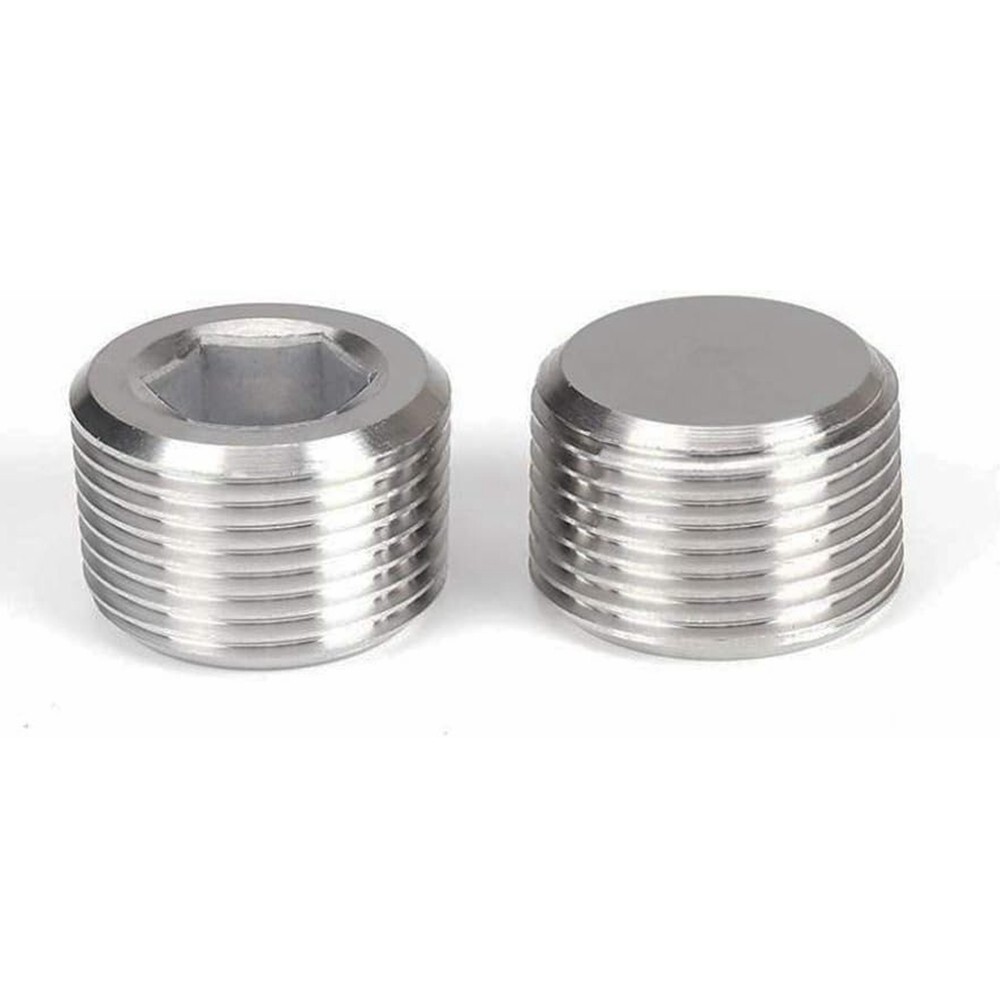 2x 3/4″ NPT Pipe Plug Male Thread Stainless Steel Fitting Countersunk Hex C446