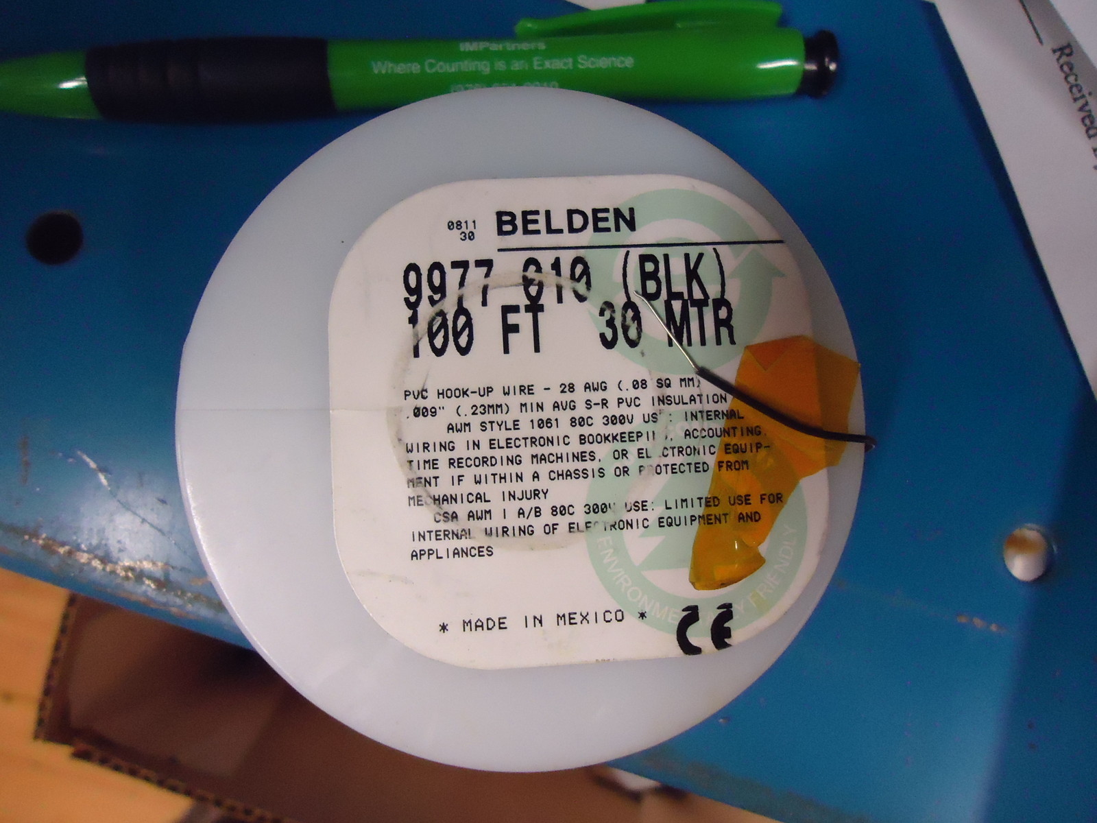 Belden 9977010100 WIRE HOOK UP 28AWG SOLID SEMI RIGID PVC 300V UL 1061 BLACK.