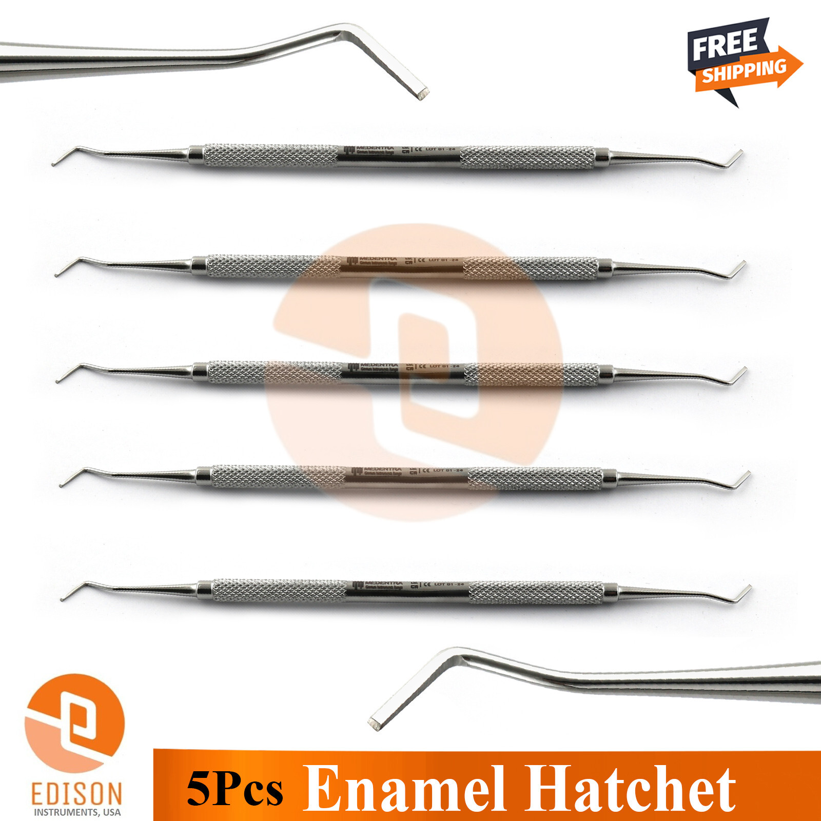 5 Pcs Enamel Hatchet Dentin Tissue Trimmer Double Ended Restorative Instruments