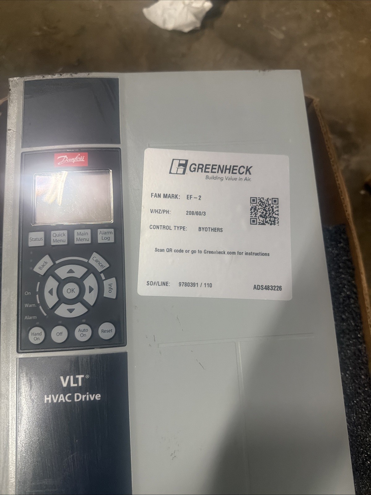 DANFOSS 135U79250 VLT FC-102P1K1T2P3RH2XGX3SXSXXXXAXBXCXXXXDO HVAC DRIVE