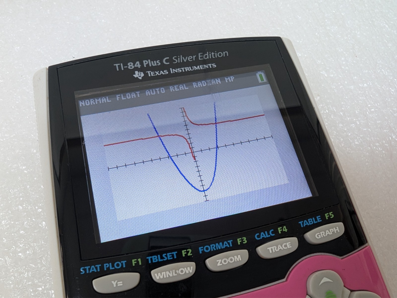 Texas Instruments TI-84 Plus C silver edition Graphing Calculator w/ pink cover
