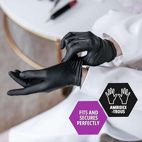 AMGoods Black Nitrile Medical Gloves FDA Powder &Latex Free Disposable 4 mil