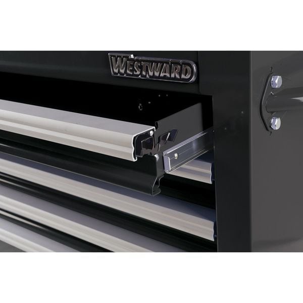 Westward 32H865 Westward Side Cabinet, 7-Drawers, Powder Coated Black, 15.5″ W