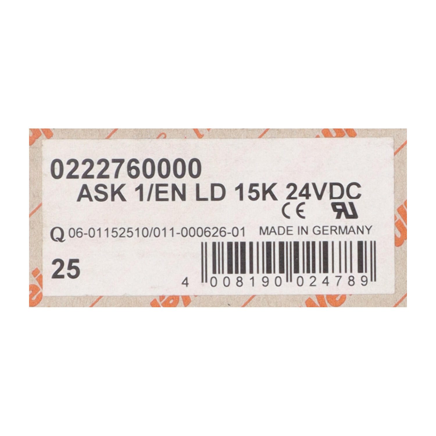 Weidmuller 0222760000 New NFP (25pcs)