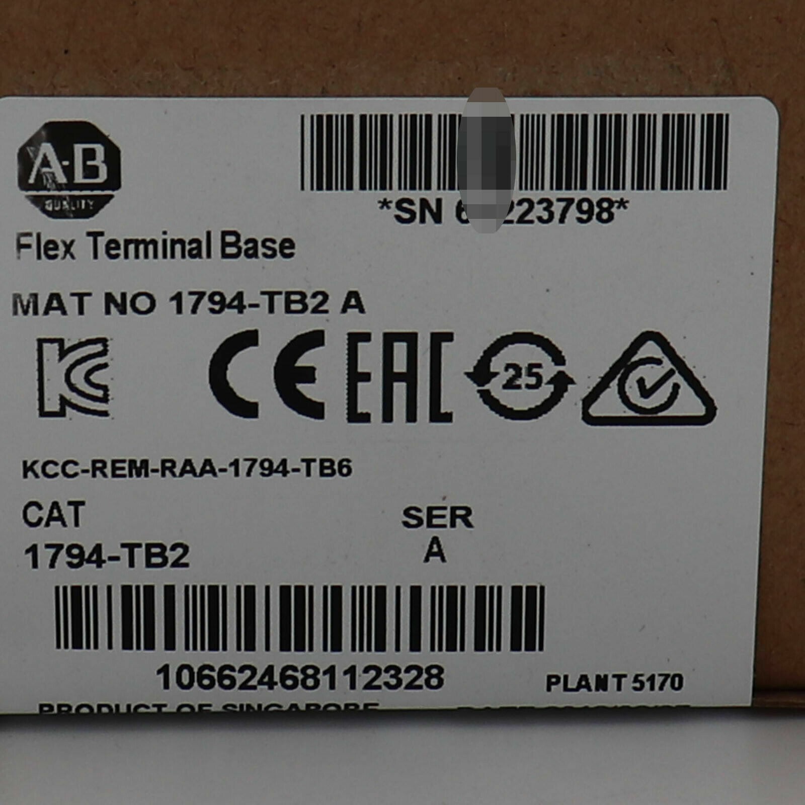 1 PCS New Factory Sealed AB 1794-TB2 SER A Flex Terminal Base 1794TB2 US Stock
