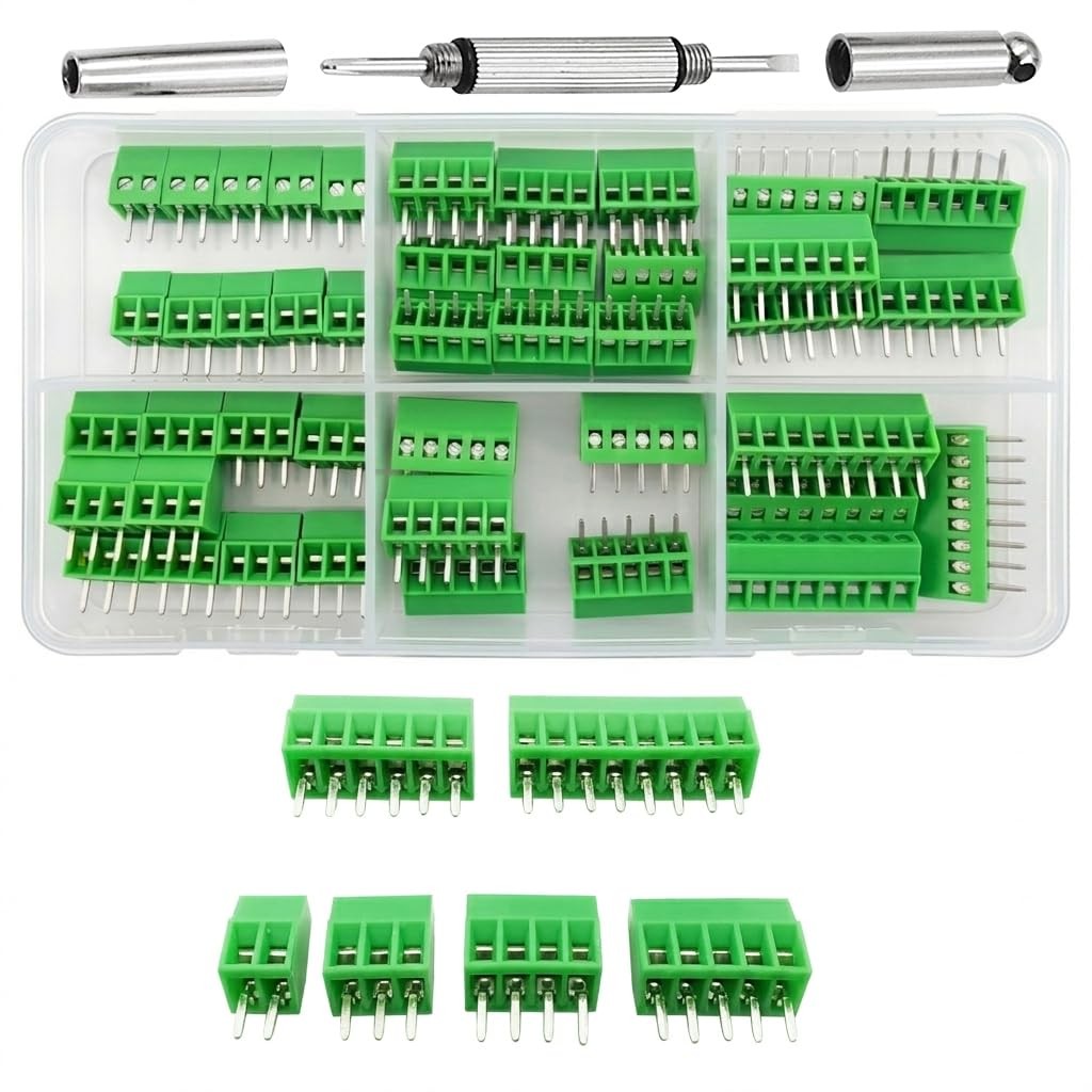 45Pcs 2.54mm 0.1″ Pitch Mini PCB Mount Screw Terminal Block Connector 2P 3P 4…