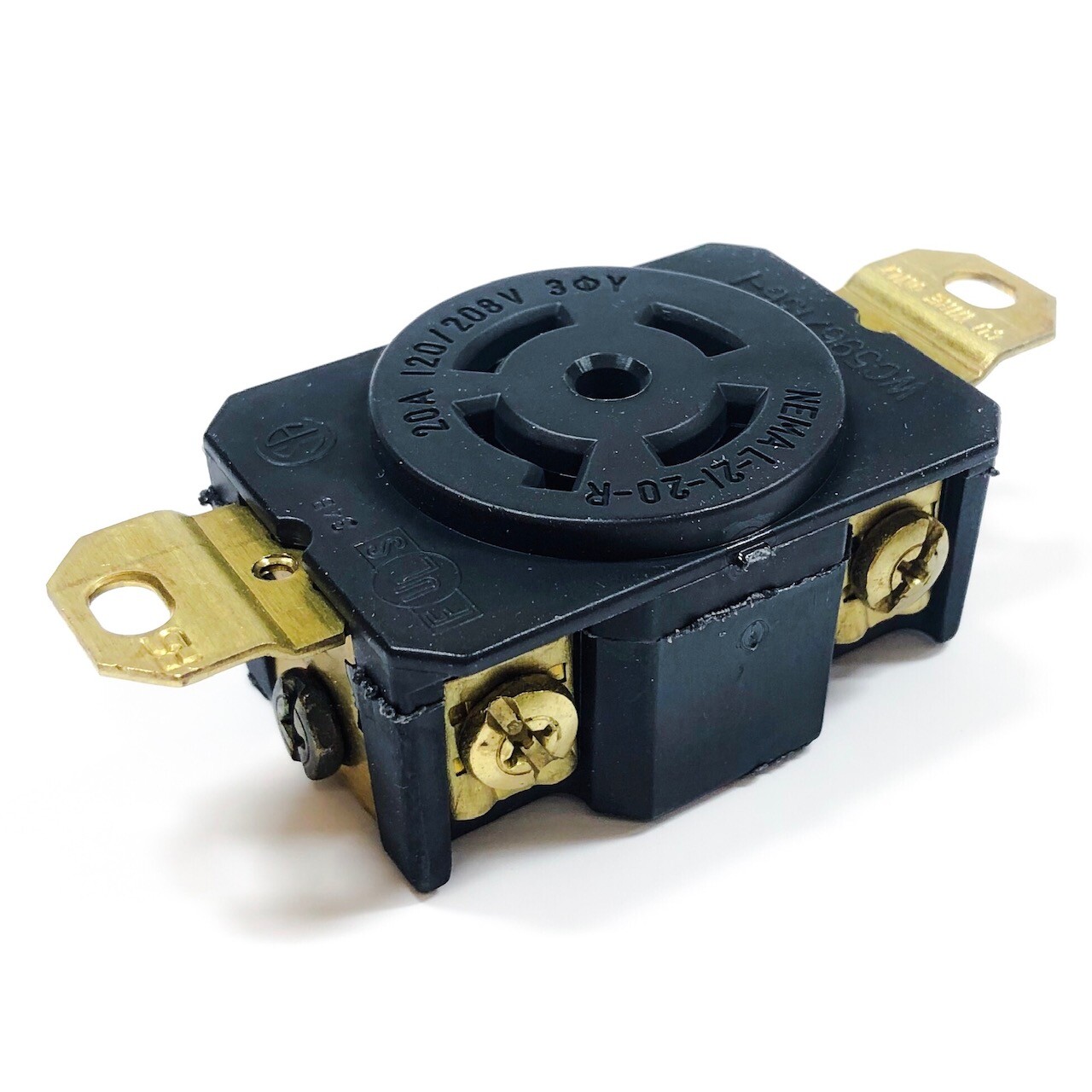L2120-R Pass & Seymour Turnlok Receptacle, 5-Wire, 20A 120/208V, L21-20R, Black