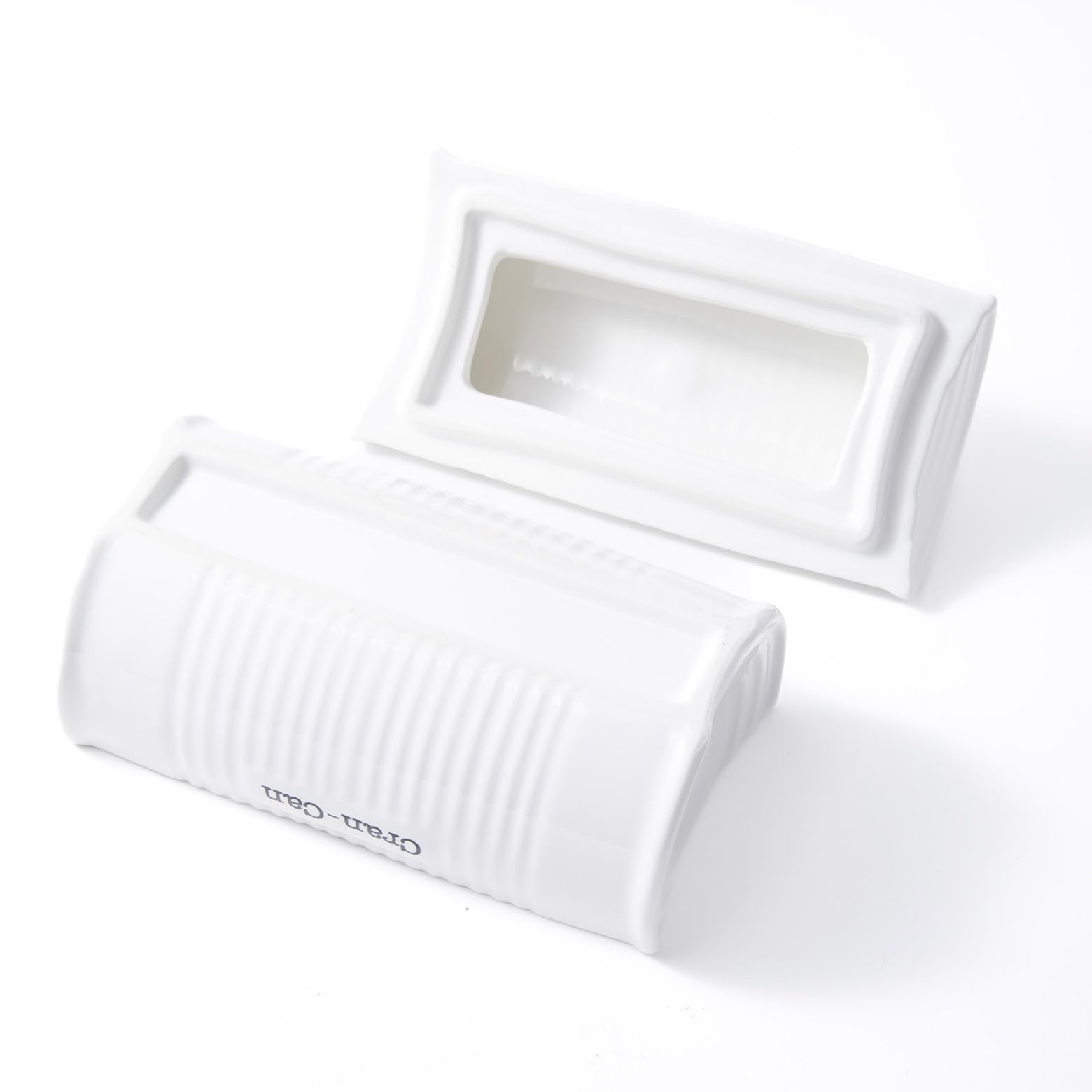 Eiqijci Cranberry Sauce Serving Dish with Lid, Can-Shaped 14-16 Oz, White