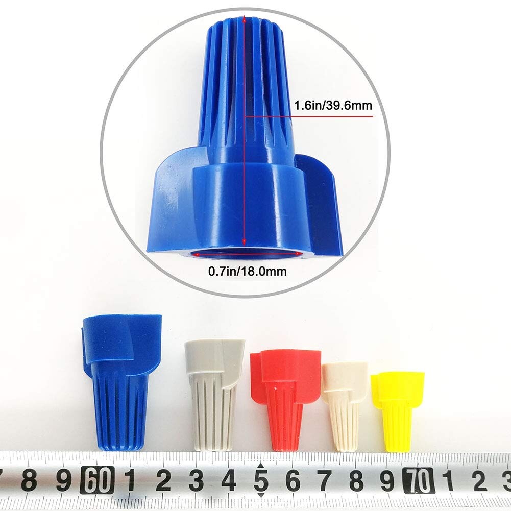 Blue Winged Electrical Wire End Connectors Caps Bulk 100 Pack / 14-6 AWG