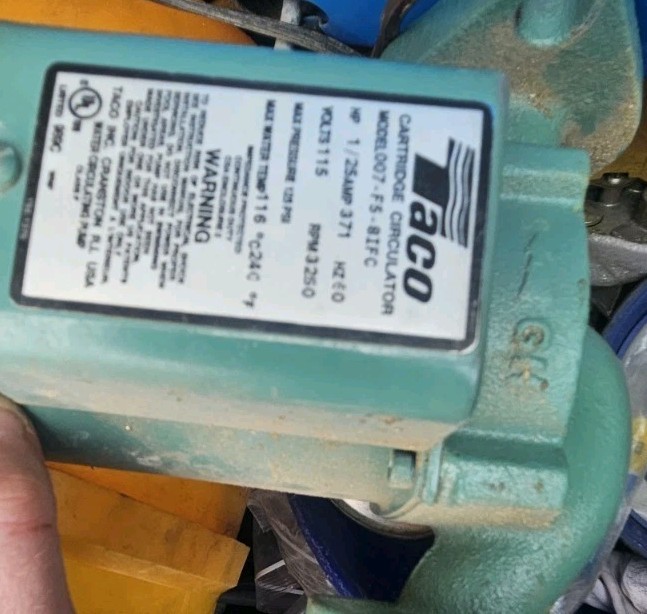 Taco 007-F5 Cast Iron Circulator, 1/25 HP
