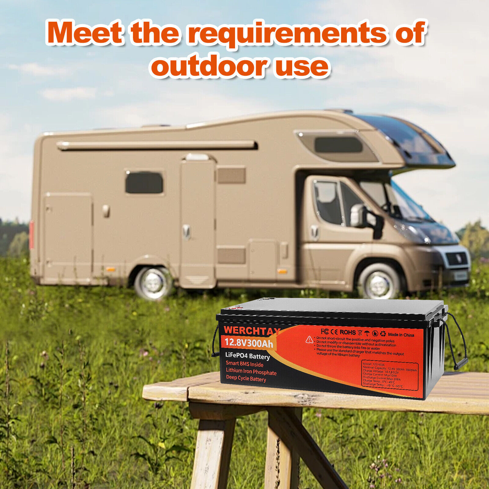 12V 300AH LiFePO4 Lithium Battery 15000+Cycles 200A BMS Solar Off-grid RV 3.8kwh