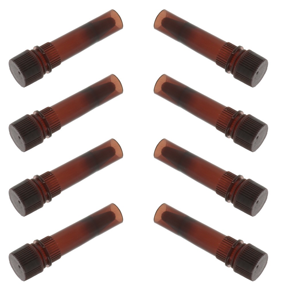 20Pcs Durable Plastic Test Tubes with Caps Brown Lightproof for Home Use