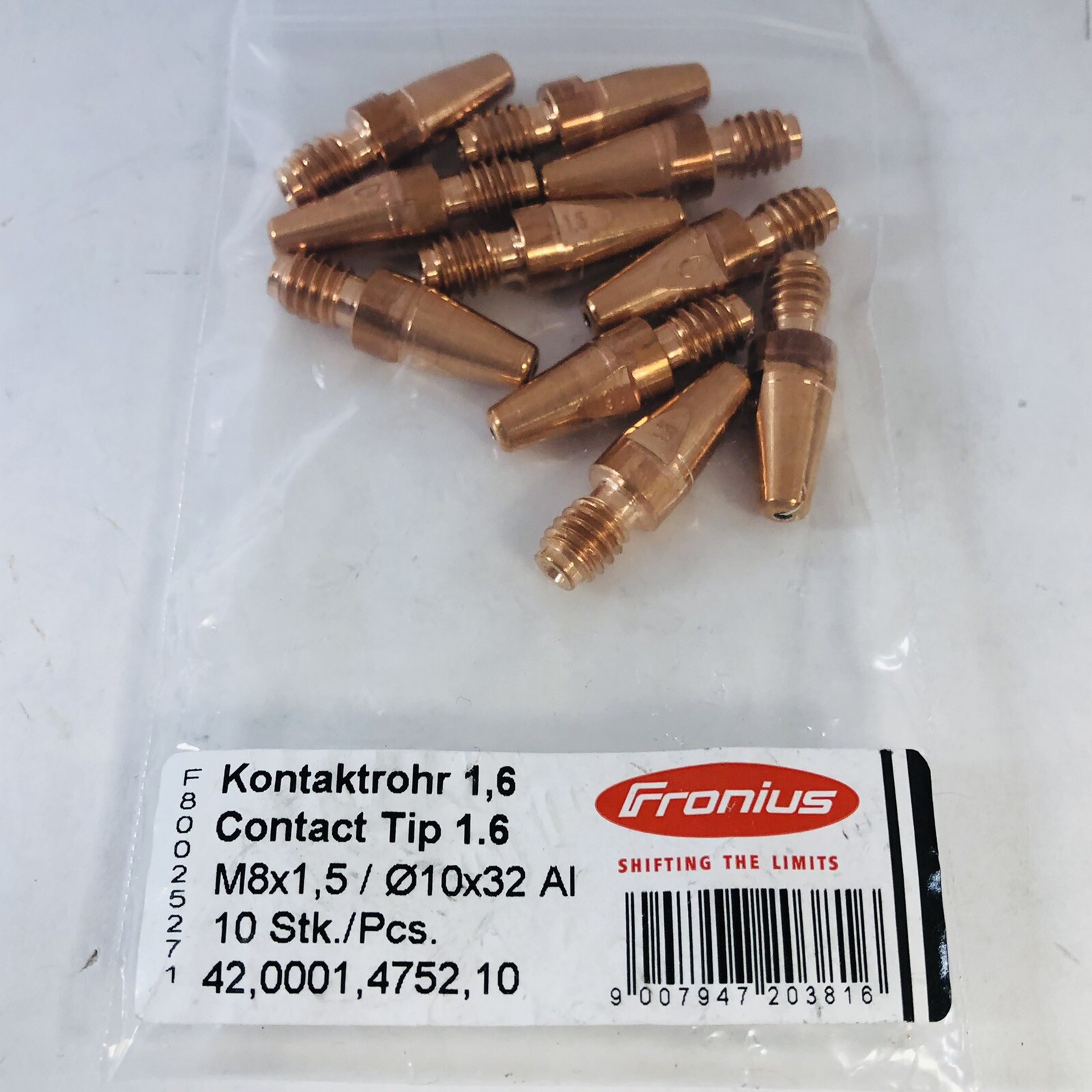 BAG OF 10 FRONIUS 420001475210 CONTACT TIP 1.6