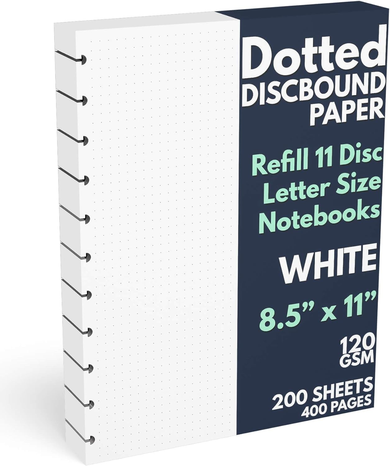 200 Sheets 120 GSM Dot Grid Discbound Paper Pre Punched Letter Size 11 Holes