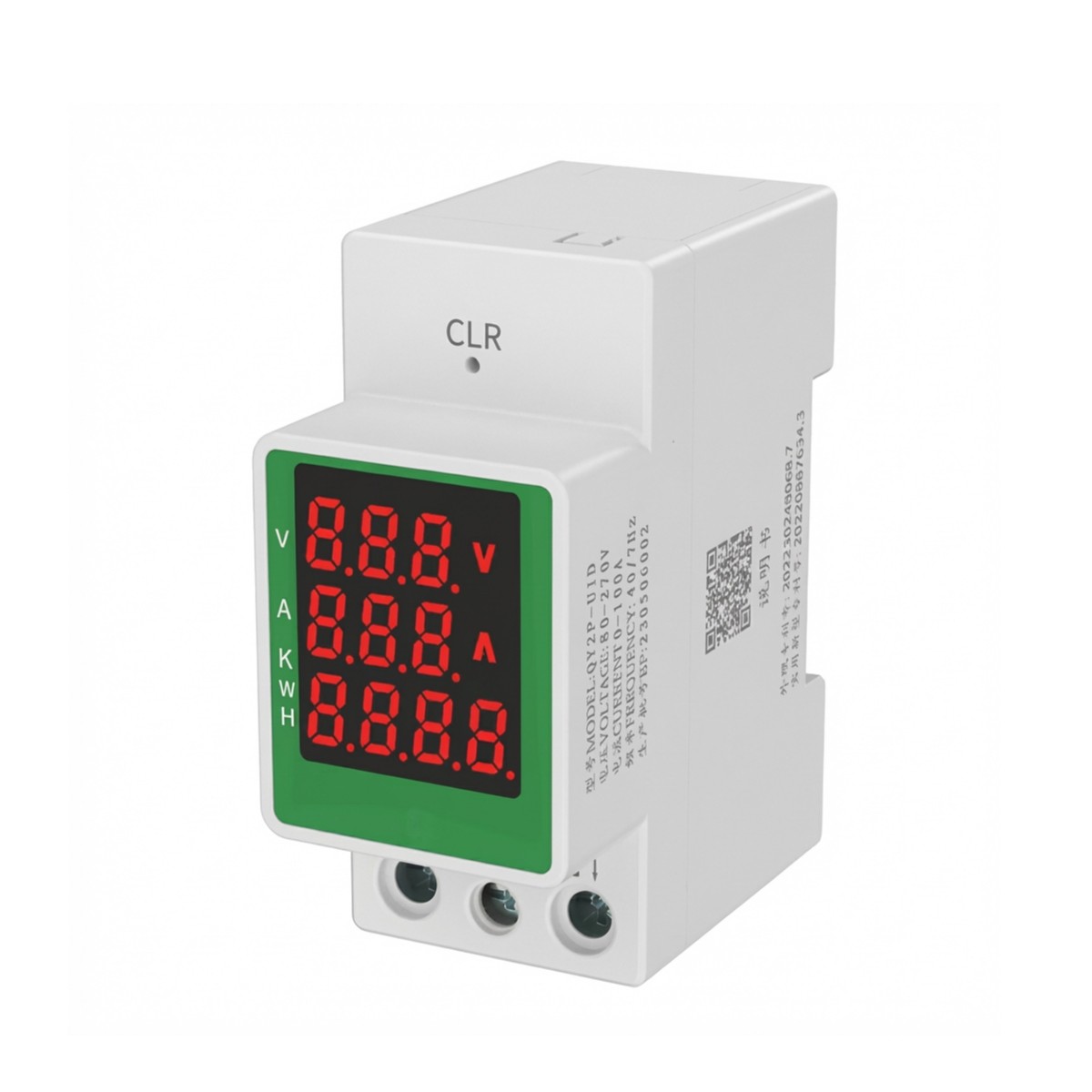 Monitor Watt Power KWH Din Rail AC 110V 220V 100A Voltmeter Electric Power Meter