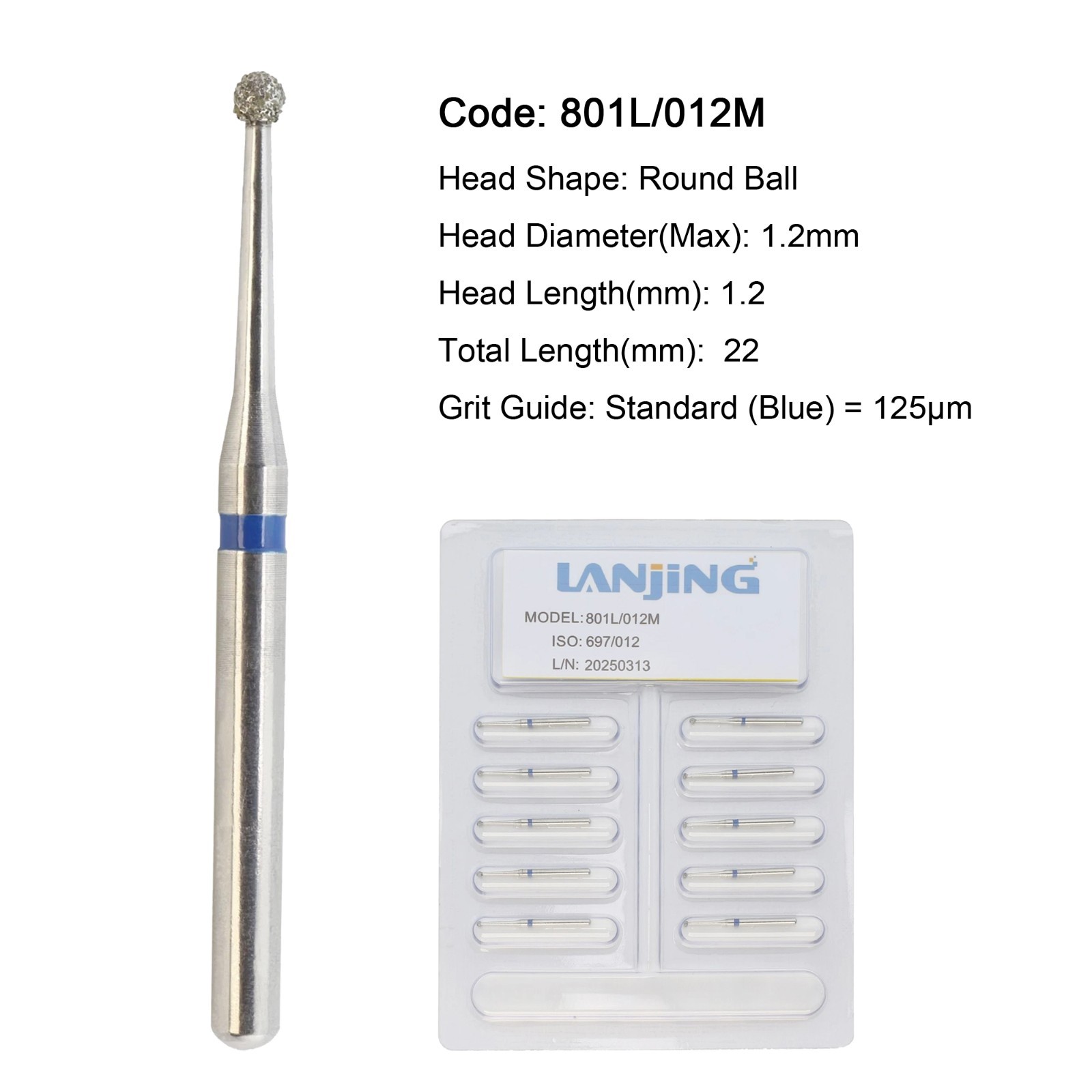 Dental Burs Diamond FG Round End Taper Football Surgical Long High Speed 856 850