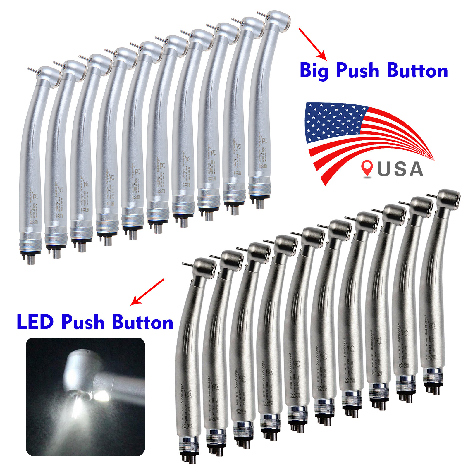 1-10 Yabangbang Dental LED E-generator / High Speed Handpiece 4/2 Hole NSK Style