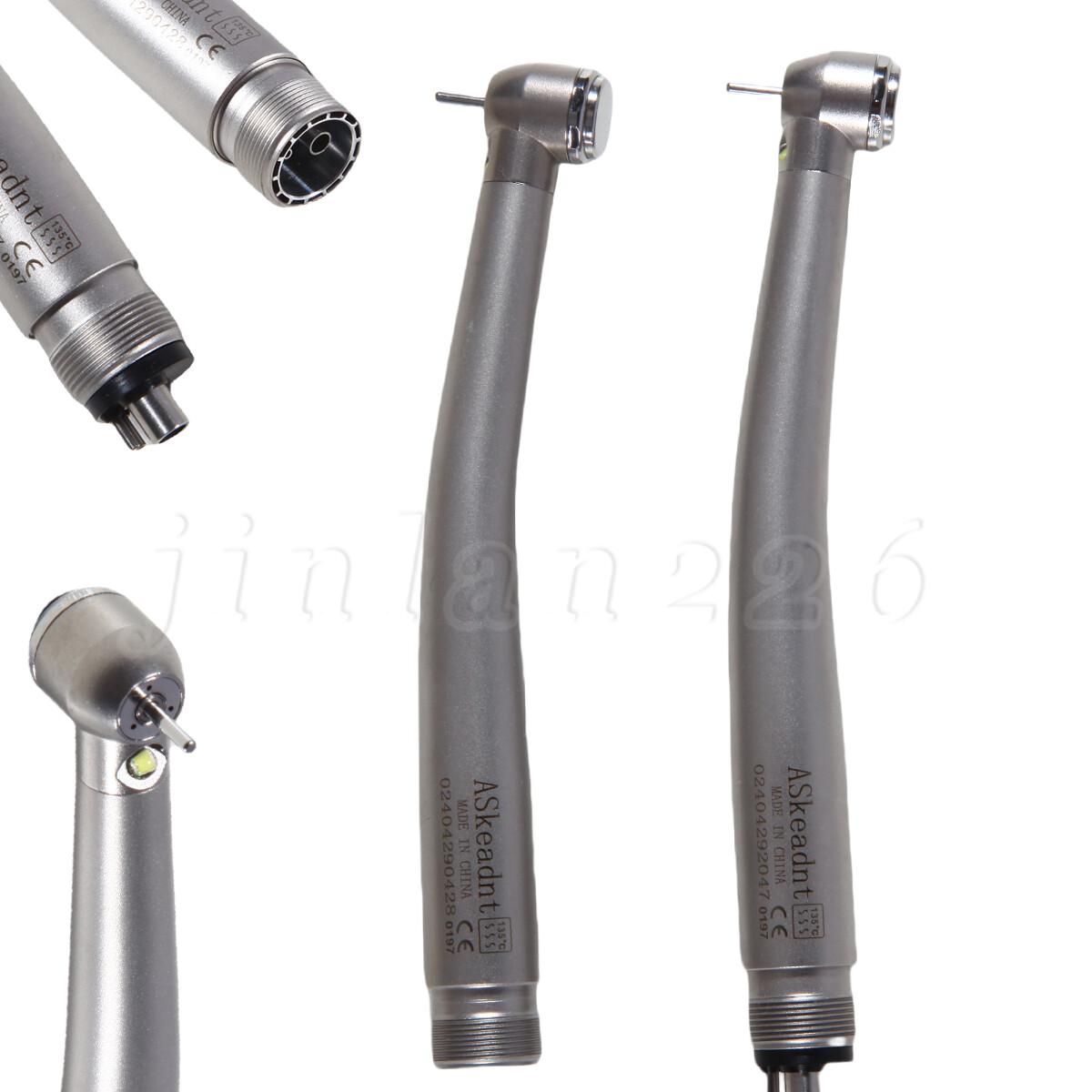 Dental LED Handpiece High Speed Push Button 2/4 Hole Fiber Optic with Light