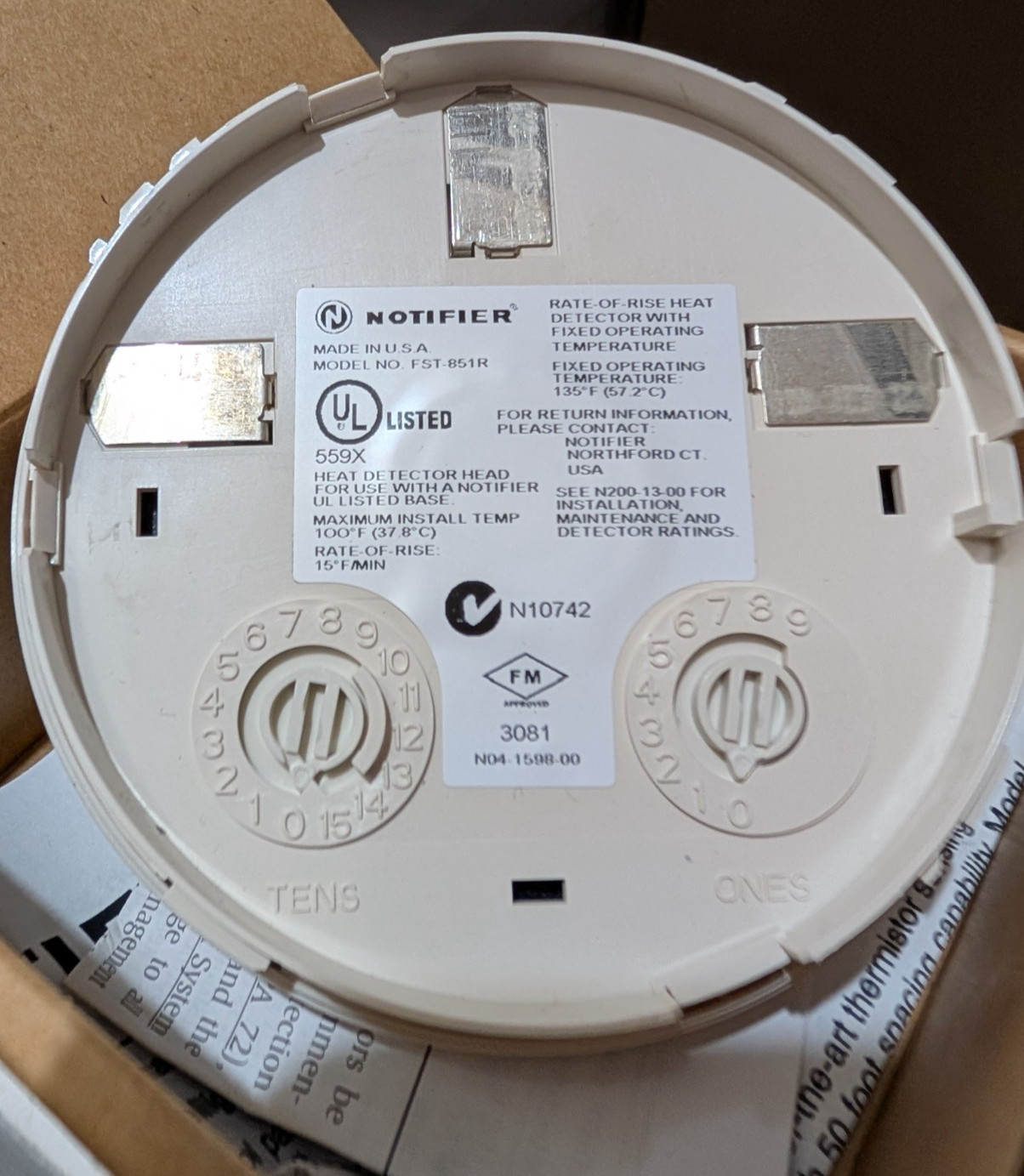 Notifier FST-851R Intelligent Thermal Detector