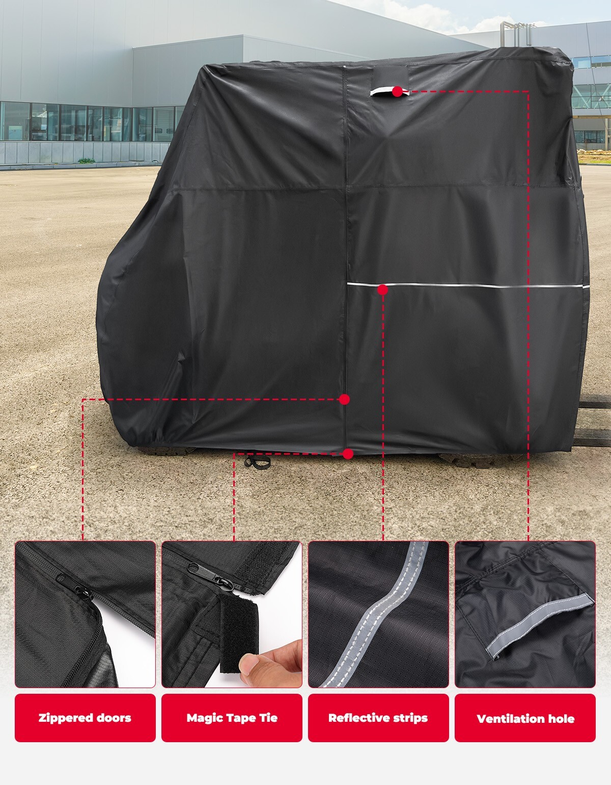 KEMIMOTO For most Standard Forklifts 420D Heavy Duty Forklift Storage Cover