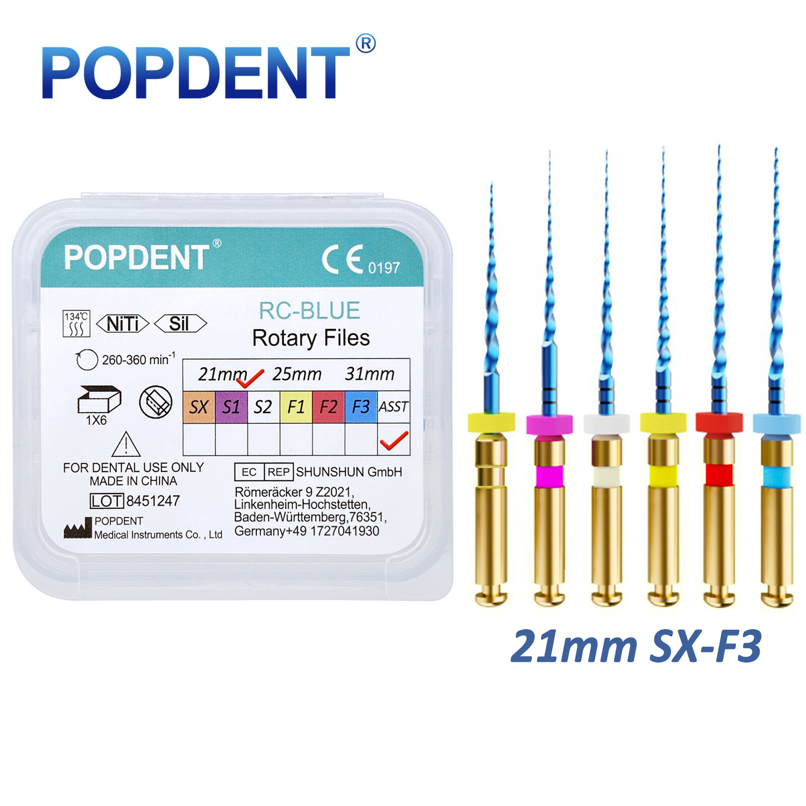 POPDENT Dental Endo Rotary Files X-Pro Gold Taper NITI Endodontic Root Files