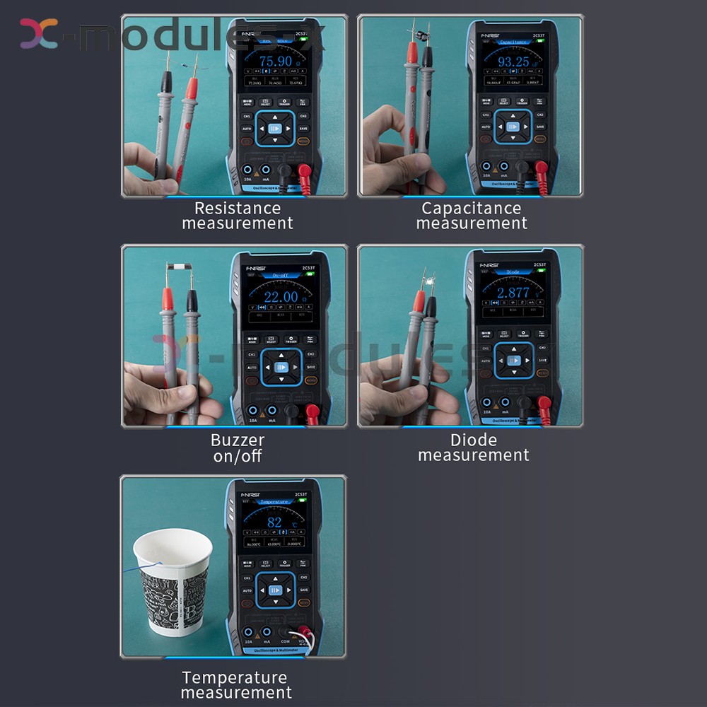 FNIRSI 2C53T 3 in 1 Handheld Oscilloscope Digital Multimeter Signal Generator