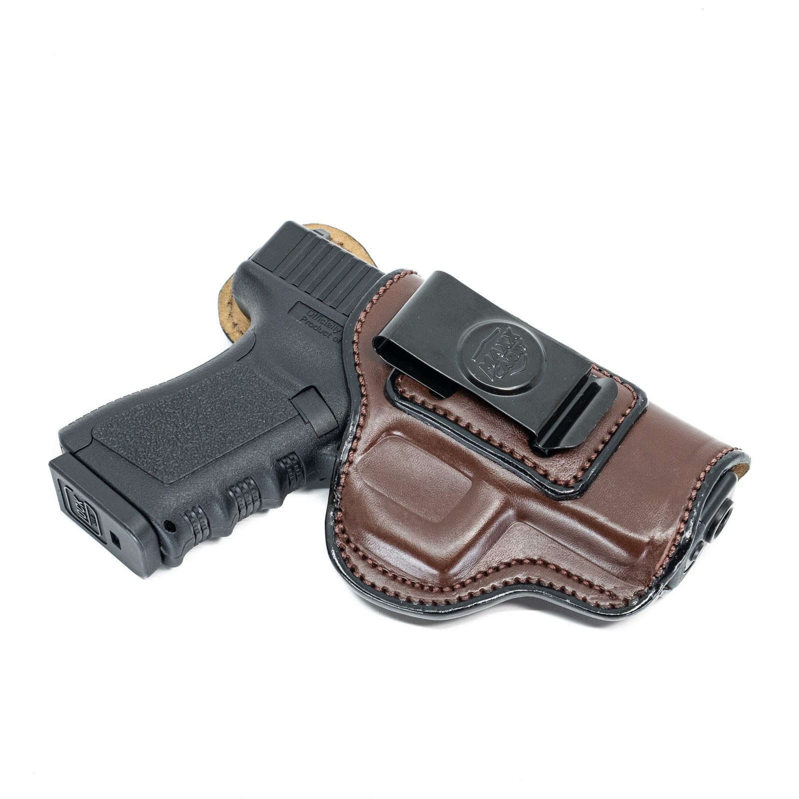 Maxx Carry Inside The Waistband Leather Holster Fits Glock 19. IWB Holster.