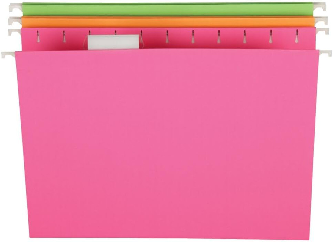Pendaflex Glow Hanging File Folders, Letter Size, Assorted, Case Pack of 12 (816