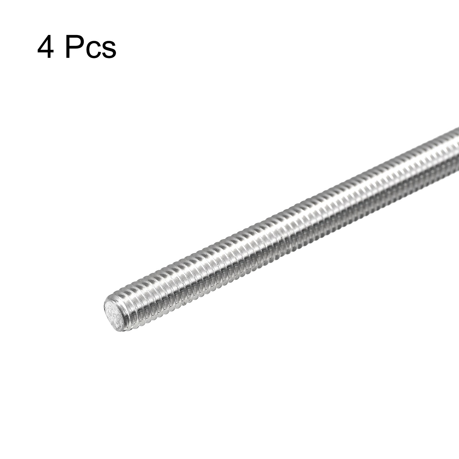 4pcs Fully Threaded Rod M6x350mm 1mm Pitch 304 Stainless Steel Right Hand