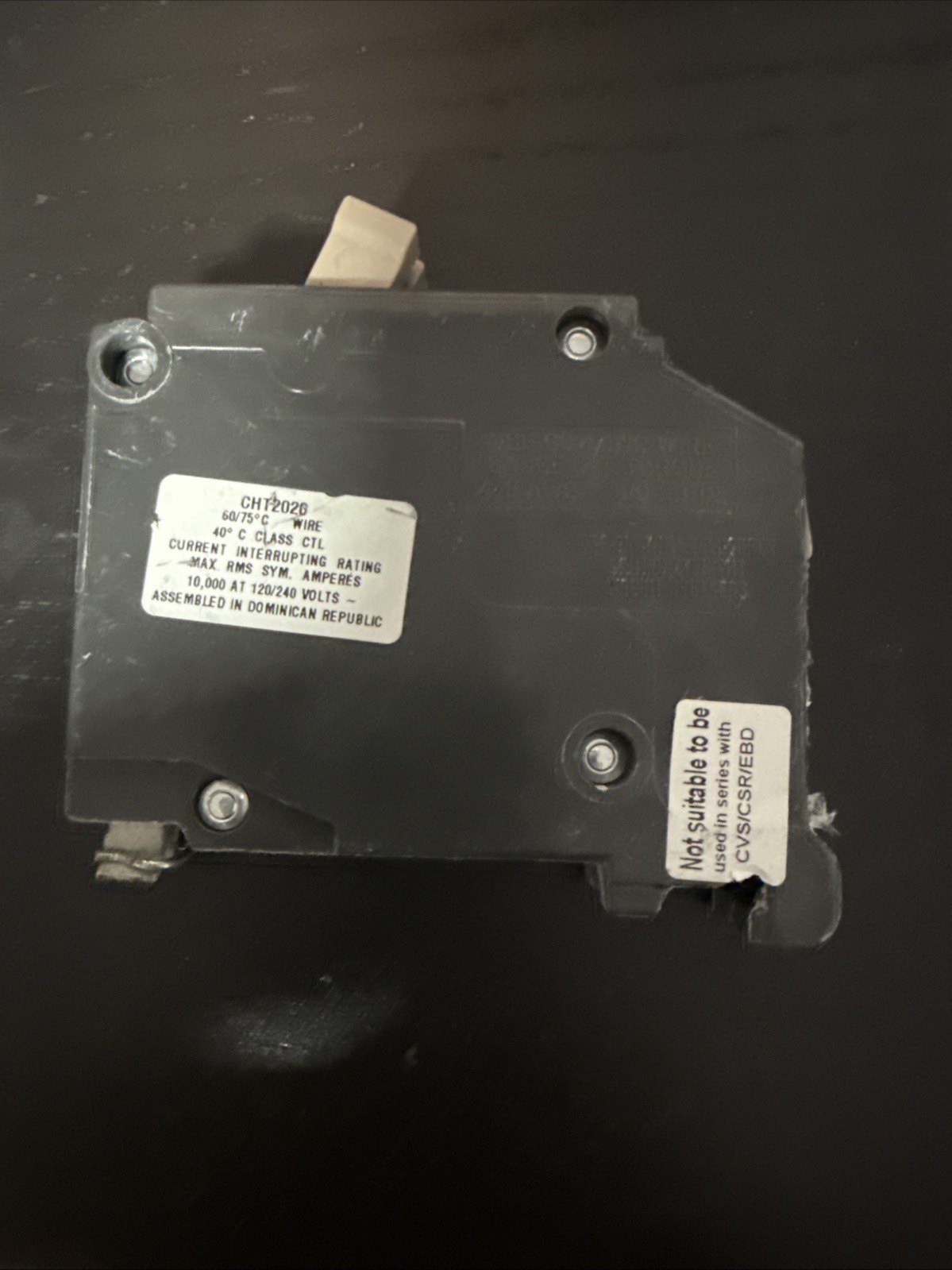 Eaton CHT2020 20 Amp Tandem Circuit Breaker
