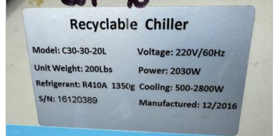 Acros International C30-30-20L Recirculating Chiller 20L 220V Lab Chiller