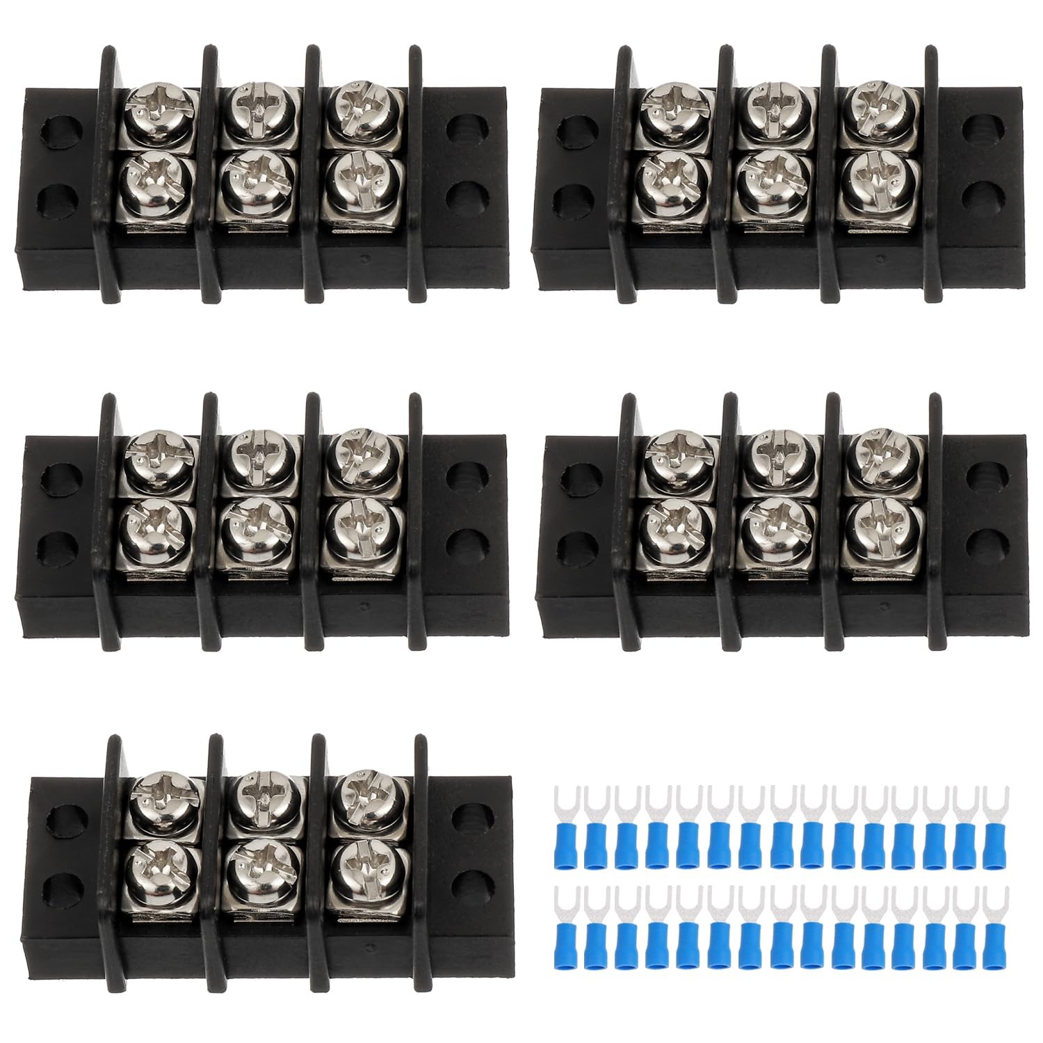 3 Circuits 3 Positions Terminal Block 20-30A 200-450V Dual Row Screw Terminal…