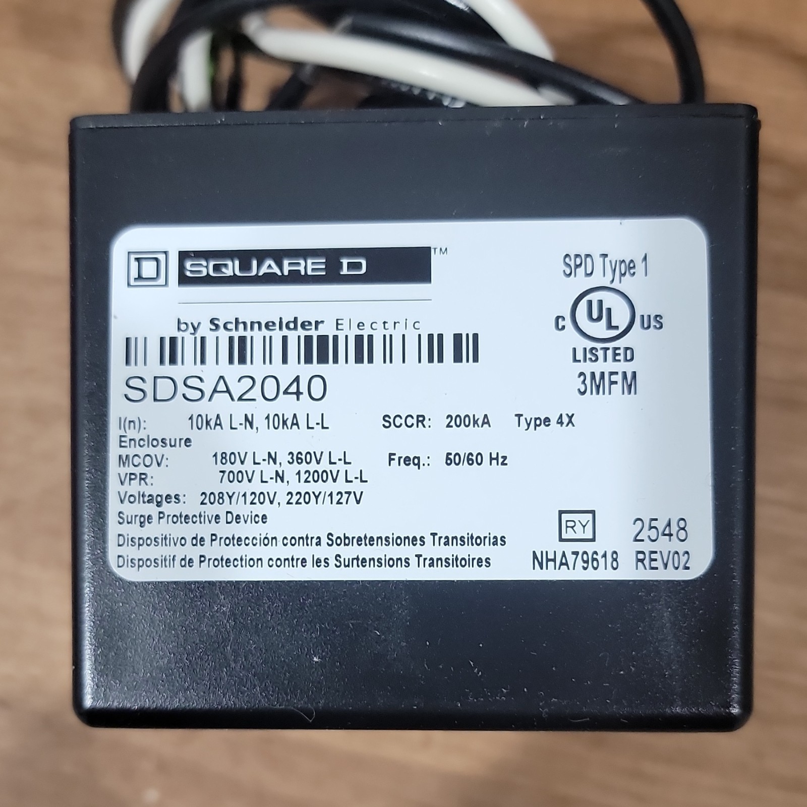 Square D SDSA2040 SurgeLogic Type 1 Surge Protective Device (SPD)